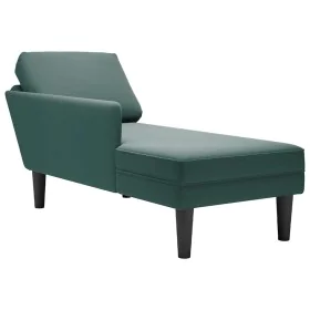 Tumbona almohada y reposabrazo derecho terciopelo verde oscuro de , Divanes - Ref: Foro24-4009809, Precio: 115,63 €, Descuent...
