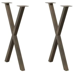 Patas para mesa comedor forma X 2uds acero natural 57x(72-73)cm de , Patas para mesas - Ref: Foro24-4012915, Precio: 57,96 €,...