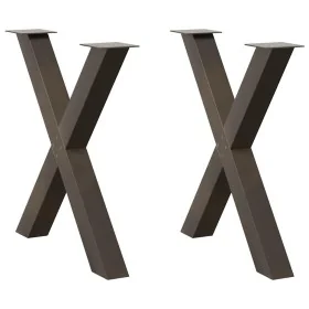 Patas para mesa comedor forma X 2uds acero natural 80x(72-73)cm by , Table legs - Ref: Foro24-4012983, Price: 111,17 €, Disco...