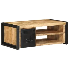 Mesa de centro de madera maciza de mango rugosa 90x50x36 cm de , Mesas de centro - Ref: Foro24-4013553, Precio: 209,33 €, Des...