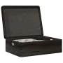 Caja de madera tapa y asas madera maciza pino negra 40x30x13 cm de , Cestas para almacenaje - Ref: Foro24-4017397, Precio: 28...