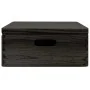 Caja de madera tapa y asas madera maciza pino negra 40x30x13 cm de , Cestas para almacenaje - Ref: Foro24-4017397, Precio: 28...