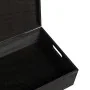 Caja de madera tapa y asas madera maciza pino negra 40x30x13 cm de , Cestas para almacenaje - Ref: Foro24-4017397, Precio: 28...