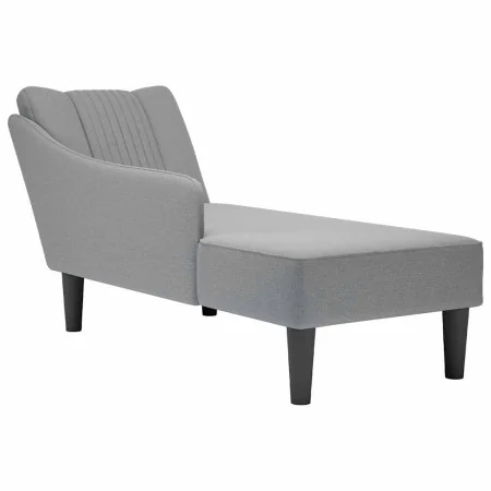 Chaise longue con reposabrazos derecho tela gris claro de , Divanes - Ref: Foro24-4009800, Precio: 93,75 €, Descuento: %