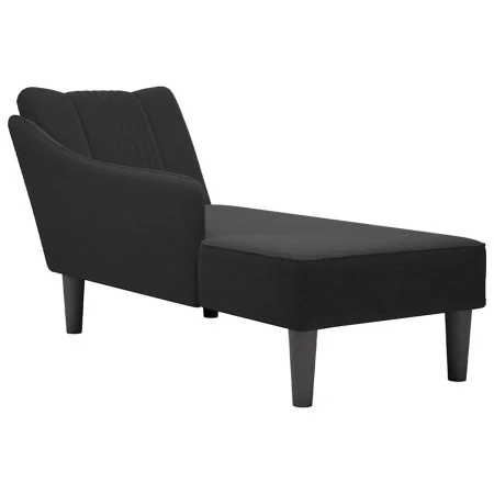 Chaise longue con reposabrazos derecho tela negra de , Divanes - Ref: Foro24-4009802, Precio: 114,26 €, Descuento: %