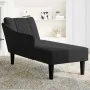 Chaise longue con reposabrazos derecho tela negra de , Divanes - Ref: Foro24-4009802, Precio: 114,26 €, Descuento: %