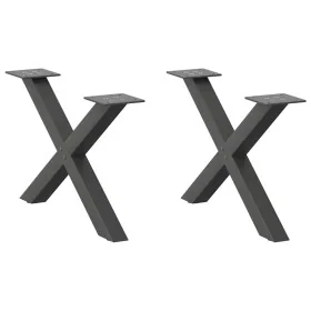 Patas de mesa centro forma X 2uds acero antracita 50x(30-31) cm de , Patas para mesas - Ref: Foro24-4012878, Precio: 49,74 €,...