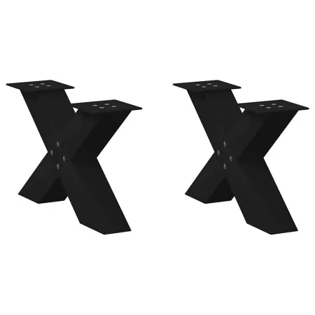 Patas de mesa de centro forma X 2uds acero negro 50x(30-31) cm de , Patas para mesas - Ref: Foro24-4012936, Precio: 81,18 €, ...
