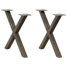Patas de mesa centro forma X 2uds acero natural 50x(42-43) cm de , Patas para mesas - Ref: Foro24-4012899, Precio: 53,88 €, D...