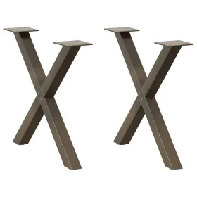 Patas de mesa centro forma X 2uds acero natural 60x(42-43) cm de , Patas para mesas - Ref: Foro24-4012903, Precio: 55,18 €, D...