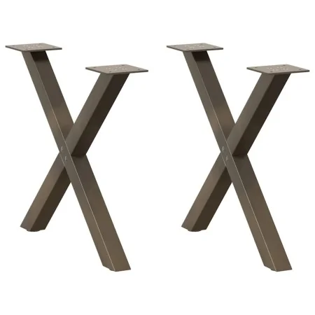 Patas de mesa centro forma X 2uds acero natural 60x(42-43) cm de , Patas para mesas - Ref: Foro24-4012903, Precio: 55,18 €, D...