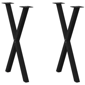 Patas para mesa comedor forma X 2uds acero negro 50x(72-73) cm by , Table legs - Ref: Foro24-4012908, Price: 69,76 €, Discoun...