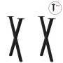 Patas para mesa comedor forma X 2uds acero negro 50x(72-73) cm de , Patas para mesas - Ref: Foro24-4012908, Precio: 69,76 €, ...