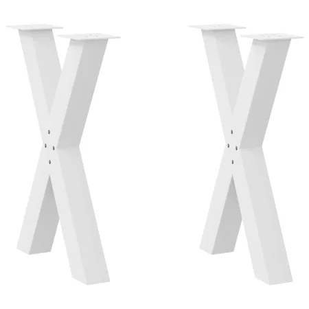 Patas para mesa comedor forma X 2uds acero blanco 50x(72-73) cm de , Patas para mesas - Ref: Foro24-4012969, Precio: 103,50 €...