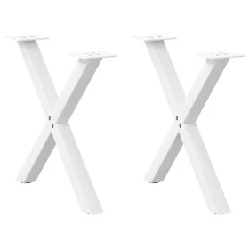 Patas de mesa de centro forma X 2uds acero blanco 60x(42-43) cm de , Patas para mesas - Ref: Foro24-4012901, Precio: 55,44 €,...
