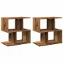 Mesitas de noche 2 uds madera contrachapada envejecida de , Mesitas de noche - Ref: Foro24-856535, Precio: 58,54 €, Descuento: %