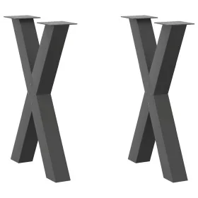 Patas para mesa de comedor en forma de X 2 uds acero antracita de , Patas para mesas - Ref: Foro24-4012974, Precio: 103,27 €,...