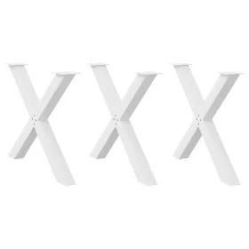 Patas para mesa de comedor en forma de X 3 uds acero blanco de , Patas para mesas - Ref: Foro24-4012997, Precio: 159,97 €, De...