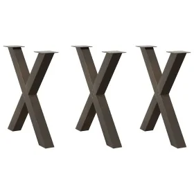 Patas para mesa comedor forma X 3uds acero natural 80x(72-73)cm de , Patas para mesas - Ref: Foro24-4012995, Precio: 152,85 €...