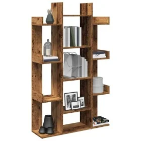 Librería de madera contrachapada envejecida 86x25,5x140 cm de , Librerías y estanterías - Ref: Foro24-856692, Precio: 77,72 €...