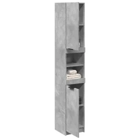Armario de baño contrachapada gris hormigón 32x34x188,5 cm de , Tocadores de baño - Ref: Foro24-856942, Precio: 76,25 €, Desc...