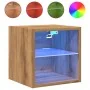 Muebles TV de pared luces LED 2 uds roble artisian 30x28,5x30cm de , Muebles TV - Ref: Foro24-857675, Precio: 43,48 €, Descue...