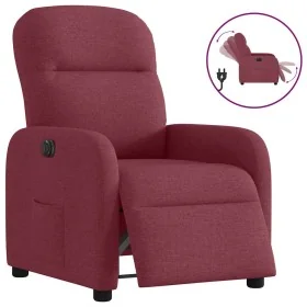 Sillón reclinable eléctrico tela rojo tinto de , Sillones - Ref: Foro24-3302955, Precio: 232,11 €, Descuento: %