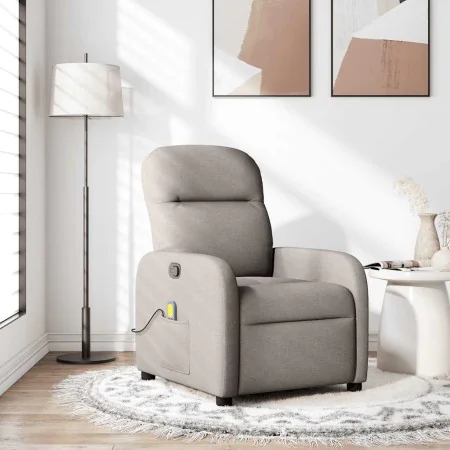 Sillón de masaje reclinable de tela gris taupé de , Sillones - Ref: Foro24-4015539, Precio: 208,77 €, Descuento: %