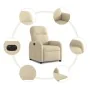 Sillón reclinable eléctrico de tela crema de , Sillones - Ref: Foro24-3302960, Precio: 233,17 €, Descuento: %
