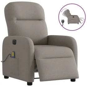 Sillón reclinable de masaje eléctrico tela gris taupe de , Sillones - Ref: Foro24-3302969, Precio: 263,59 €, Descuento: %