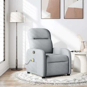 Sillón reclinable de masaje de tela gris claro de , Sillones - Ref: Foro24-4015532, Precio: 199,27 €, Descuento: %