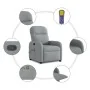 Sillón reclinable de masaje de tela gris claro de , Sillones - Ref: Foro24-4015532, Precio: 199,27 €, Descuento: %