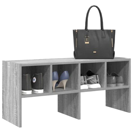 Zapatero apilable gris sonoma 89,5x30x40 cm de , Organizadores de vestidores y perchas de barra - Ref: Foro24-858849, Precio:...