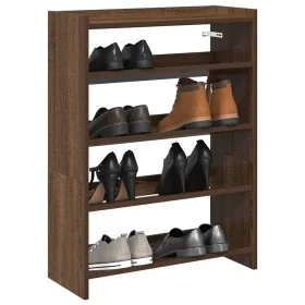 Mueble zapatero madera contrachapada marrón roble 60x25x81 cm de , Zapateros y organizadores de calzado - Ref: Foro24-859884,...