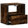 Mesita de noche de pared color roble ahumado 40x31x39,5 cm de , Mesitas de noche - Ref: Foro24-848738, Precio: 44,49 €, Descu...