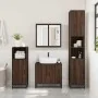 Armario con espejo baño madera marrón roble 65x20x60 cm de , Tocadores de baño - Ref: Foro24-849258, Precio: 70,99 €, Descuen...