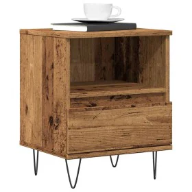 Mesita de noche madera ingeniería madera envejecida 40x35x50 cm by , Nightstands - Ref: Foro24-857358, Price: 41,72 €, Discou...