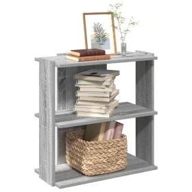 Librería 3 estantes madera ingeniería gris Sonoma 60x30x60 cm de , Librerías y estanterías - Ref: Foro24-860252, Precio: 38,1...