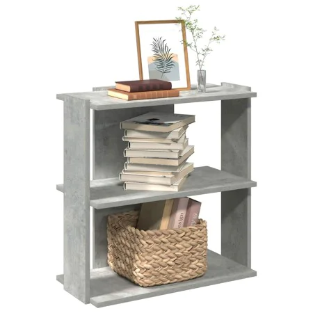 Librería de 3 niveles madera gris hormigón 60x30x60 cm de , Librerías y estanterías - Ref: Foro24-860250, Precio: 35,45 €, De...