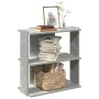 Librería de 3 niveles madera gris hormigón 60x30x60 cm de , Librerías y estanterías - Ref: Foro24-860250, Precio: 35,45 €, De...