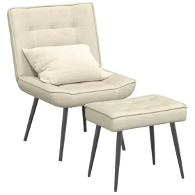 Sillón de relax con taburete terciopelo crema von , Stühle - Ref: Foro24-4012335, Preis: 89,54 €, Rabatt: %
