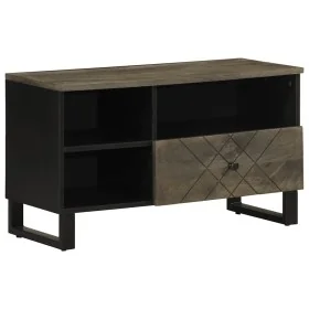 Mueble de TV madera maciza de mango negro 80x33x46 cm de , Almacenamiento para CD y DVD - Ref: Foro24-4017701, Precio: 85,50 ...