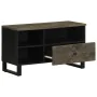 Mueble de TV madera maciza de mango negro 80x33x46 cm de , Almacenamiento para CD y DVD - Ref: Foro24-4017701, Precio: 85,50 ...