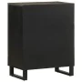 Aparador negro 60x33x75 cm madera maciza mango de , Taquillas y armarios de almacenamiento - Ref: Foro24-4017686, Precio: 103...