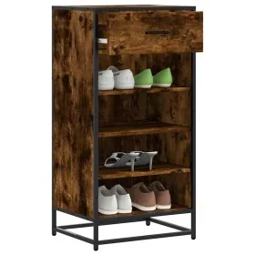 Zapatero madera contrachapada roble ahumado 48x38x97,5 cm de , Zapateros y organizadores de calzado - Ref: Foro24-849211, Pre...