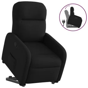 Sillón reclinable elevable tela negro de , Sillones - Ref: Foro24-3302974, Precio: 268,51 €, Descuento: %