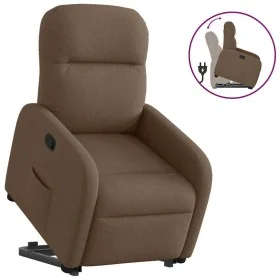 Sillón reclinable elevable de tela marrón de , Sillones - Ref: Foro24-3302976, Precio: 264,37 €, Descuento: %