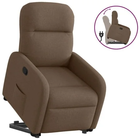 Sillón reclinable elevable de tela marrón de , Sillones - Ref: Foro24-3302976, Precio: 264,37 €, Descuento: %