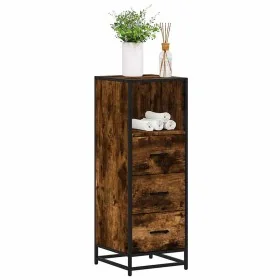 Armario baño madera contrachapada roble ahumado 35x37,5x100 cm de , Muebles de baño - Ref: Foro24-849251, Precio: 89,15 €, De...