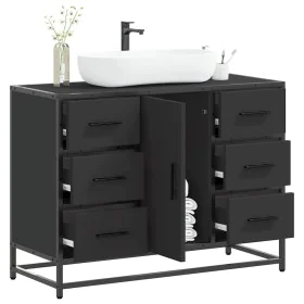 Armario de lavabo de baño madera ingeniería negro 80x33x60 cm de , Muebles de baño - Ref: Foro24-849279, Precio: 120,08 €, De...
